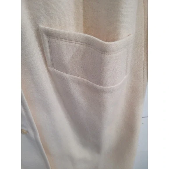 Vintage The Travelaire Cream Wool Button Split Cuff Union Made Dress Coat Sz 16 - Picture 7 of 16
